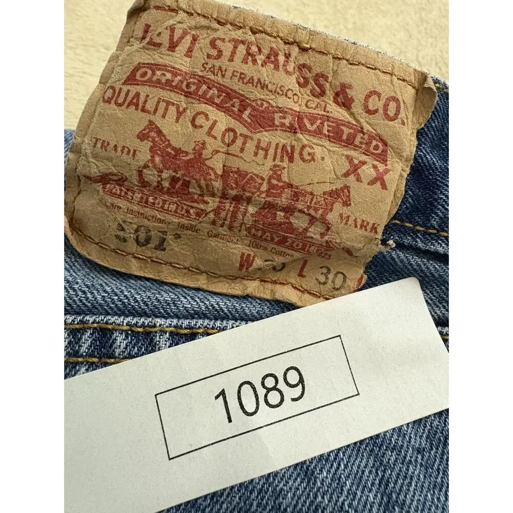 Levi 501 Jeans Mens Size 36x30 Blue Denim 100%Cotton Straight Button Fly Mexico